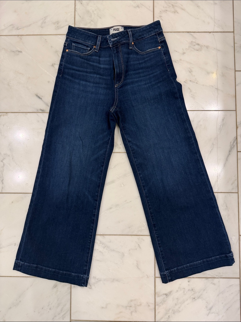 PAIGE Annessa Cropped Wide Leg Jeans